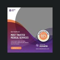 Medical Services Social Media Post and Web Banner Template vector