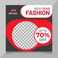 New year fashion sale social media post template vector