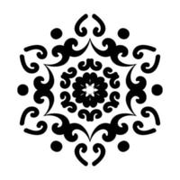 patrón árabe floral redondo. mándala adorno decorativo en blanco y negro. fondo decorativo para tatuajes, plantillas o decoración del hogar. ilustración vectorial vector