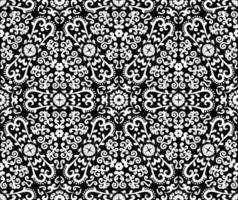 ornamento oriental de patrones sin fisuras. en blanco y negro. textura decorativa. patrones mehndi. para tela, papel pintado, patrón veneciano, textil, embalaje. vector