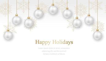 Seamless Vector Background With Christmas Ball Ornament. Horizontally Repeatable.