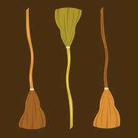 Witch magic broom vector illustration for graphic design and decorative element