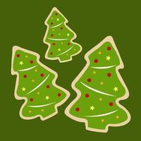 Christmas tree cookies vector illustration for graphic design and decorative element