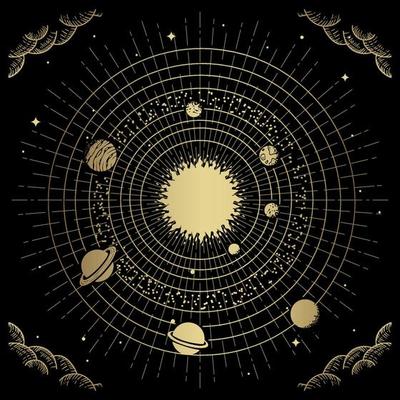 The sun  center of solar system with planets