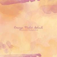 Orange Violet Splash Watercolor Background vector