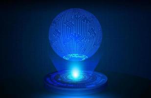 Globe Holographic Projector on Technology Background vector