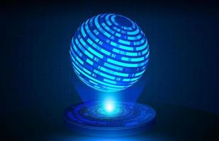 Globe Holographic Projector on Technology Background vector