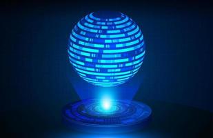 Globe Holographic Projector on Technology Background vector