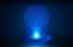 proyector holográfico de globo sobre fondo de tecnología vector
