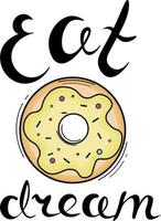 illustration of a donut with text vector