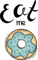 illustration of a donut with text vector