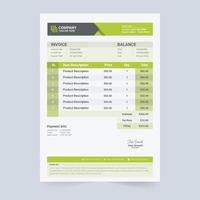 Payment receipt template design with yellow-green and cyan color. Creative invoice template vector for product and payment info. Cash receipt decoration and business stationery design.