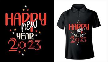 feliz año nuevo 2023 diseño de camiseta vector eps