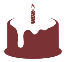 silueta de pastel de cumpleaños para icono, símbolo, pictograma, aplicaciones, sitio web, ilustración de arte, logotipo o elemento de diseño gráfico. formato png