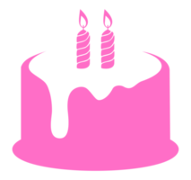 Birthday Cake Silhouette for Icon, Symbol, Pictogram, Apps, Website, Art Illustration, Logo or Graphic Design Element. Format PNG