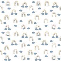 Seamless boho style pattern with rainbows. Vector illustration