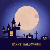 Happy Halloween background, pumpkin poster. Vector illustration