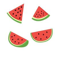 A set of different watermelon slices vector