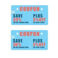 Set of discount coupons. Sale vector