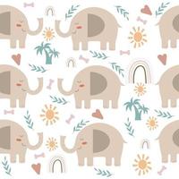 Seamless elephant pattern. Vector illustration