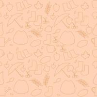 Seamless outline of light autumn pattern. Vector illustration.