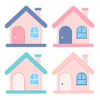 Flat style vector house, isolated on a white background.