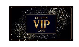 Golden black VIP card with glitter. Vector illustration
