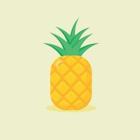 Pineapple one on a beige background. Fruit. vector