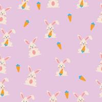 Seamless pattern with white bunny vector