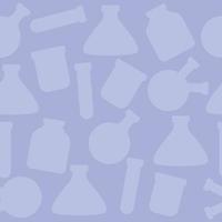 Seamless lab flask pattern silhouettes. Vector illustration