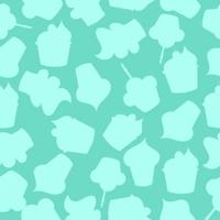 Seamless cupcake silhouette pattern. Food vector