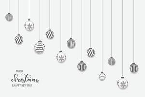 Christmas and New Year Typographical on white background with winter landscape Horizontal new year background, headers, posters, cards, website.Vector illustration vector