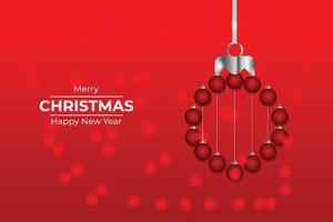 Red Christmas and New Year Typographical on white background with winter landscape Horizontal new year background, headers, posters, cards, website.Vector illustration vector