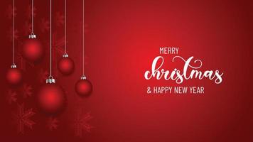 Red Christmas and New Year Typographical on white background with winter landscape Horizontal new year background, headers, posters, cards, website.Vector illustration vector