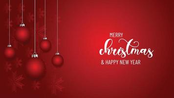 Red Christmas and New Year Typographical on white background with winter landscape Horizontal new year background, headers, posters, cards, website.Vector illustration vector