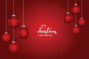 Red Christmas and New Year Typographical on white background with winter landscape Horizontal new year background, headers, posters, cards, website.Vector illustration vector