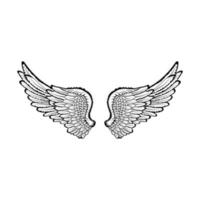 Wings drawing vector design