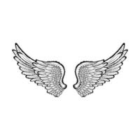 Wings drawing vector design