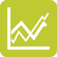 Upward Trend in Graph Glyph Round Background Icon vector