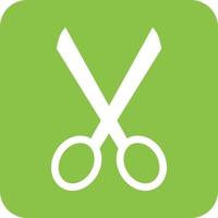 Scissors Glyph Round Background Icon vector