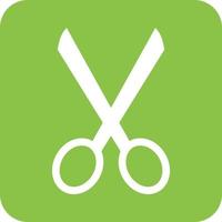 Scissors Glyph Round Background Icon vector