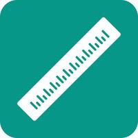 Ruler Glyph Round Background Icon vector