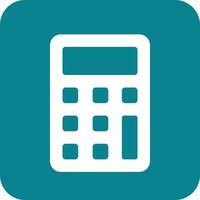 Calculator Glyph Round Background Icon vector