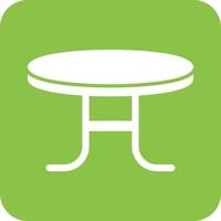 Coffee Table Glyph Round Background Icon vector
