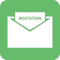 Invitation to Party Glyph Round Background Icon vector