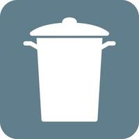 Garbage Bin Glyph Round Background Icon vector