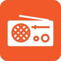 Radio Glyph Round Background Icon vector