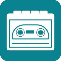 Music Player Glyph Round Background Icon vector