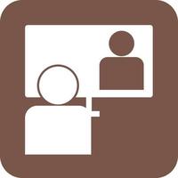 Online Lecture Glyph Round Background Icon vector