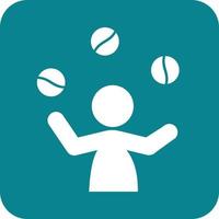 Ball Juggling Glyph Round Background Icon vector